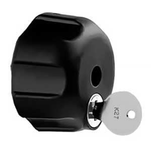 RAM Mount Knob w/Keyed Lock & 1/4" - 20 Brass Hole