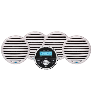 Aquatic AV Economy Gauge Stereo/Speakers Kit - White