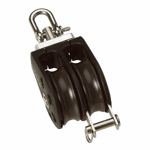 Barton Size 1 30mm Plain Bearing Pulley Block Double Swivel & Becket