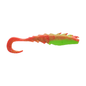 Berkley Gulp!&reg; Saltwater Nemesis Prawn Curl Tail - 4" - Nuclear Chicken