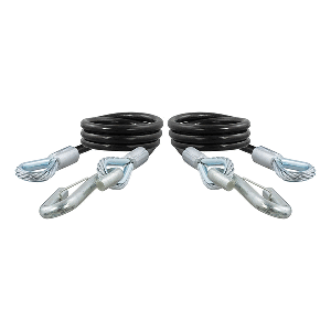 CURT 44" Safety Cables w/2 Snap Hooks - 7,500 lbs. - Vinyl Coated - 2 Pack
