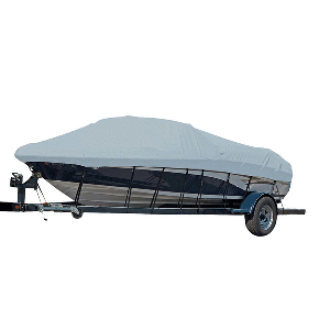 Carver Sun-DURA&reg; Styled-to-Fit Boat Cover f/17.5' Sterndrive V-Hull Runabout Boats (Including Eurostyle) w/Windshield & Hand/Bow Rails - Grey