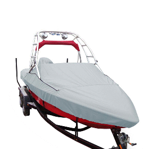 Carver Sun-DURA&reg; Specialty Boat Cover f/24.5' Sterndrive V-Hull Runabouts w/Tower - Grey
