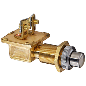 Cole Hersee Heavy Duty Push Button Switch w/Gasket Seal SPST Off-On 2 Screw - 10A