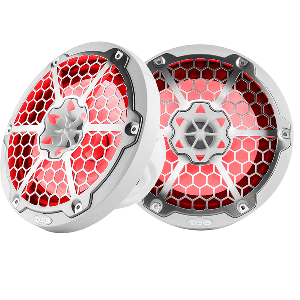 DS18 New Edition HYDRO 8" 2-Way Marine Speakers w/RGB LED Lighting 375W - White 