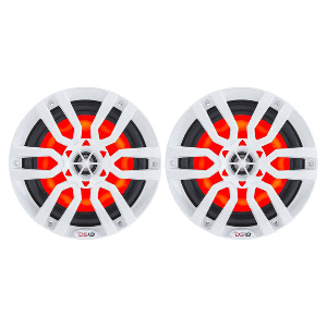DS18 HYDRO 8" 2-Way Marine Speakers w/RGB LED Lights 375W - White
