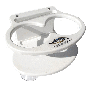 Deep Blue Marine Double Slim Can Drink Holder & Cell Phone - White