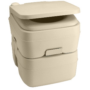 Dometic&trade; 965 MSD Portable Toilet w/Mounting Brackets - 5 Gallon - Parchment 
