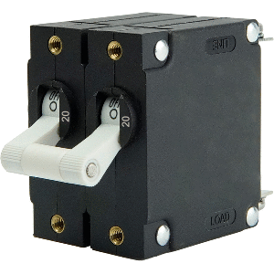 Egis A Series White Toggle Panel Mount Circuit Breaker - Dual Pole 20A