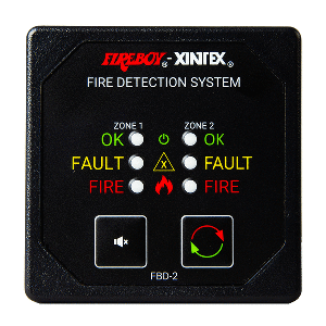 Fireboy-Xintex Two Zone Detection & Alarm Panel - 2-5/8" Display - 12/24V DC