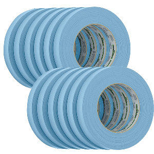 FrogTape CP 250 Medium-High Adhesion Masking Tape - 18MM x 55M x 12-Pack - Light Blue - Rated f/250°F