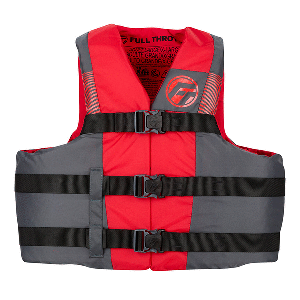 Full Throttle Adult Nylon Life Jacket - 2X/4X - Black/Red