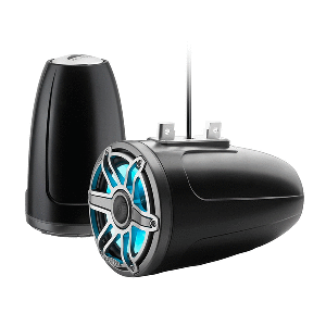 JL Audio M6 Series 7.7" Enclosed Tower Coaxial System w/Titanium Sport Grille & Transflective&trade; LED Lighting - M6-770ETXv3-Sb-S-GmTi-i