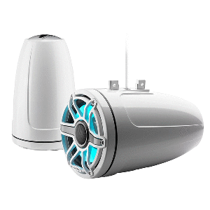 JL Audio M6 Series 8.8" Enclosed Tower Coaxial System w/Gloss White Sport Grille & Transflective™ LED Lighting - M6-880ETXv3-Gw-S-GwGw-i