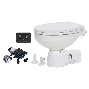 Jabsco Quiet Flush E2 Raw Water Toilet Regular Bowl - 24V &ndash; Soft Close Lid