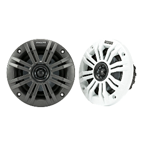 KICKER KM4 4" Marine Coaxial Speakers w/1/2" Tweeters - 2-Ohm, Charcoal & White