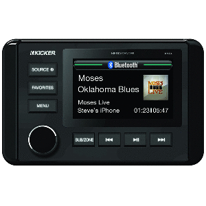 KICKER KMC4 Weather-Resistant Gauge-Style Media Center w/Bluetooth