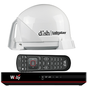 KING DISH&reg; Tailgater&reg; Satellite TV Antenna Bundle w/DISH&reg; Wally&reg; HD Receiver & Cables