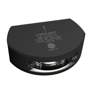 Lopolight Series 301-006 - Stern Light - 2NM - Vertical Mount - White - Black Housing 