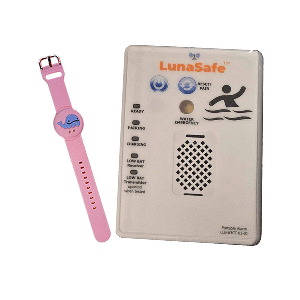 Lunasea Water Activated RF Transmitter w/Rechargeable Alarm Receiver - Pink