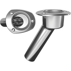 Mate Series Stainless Steel 30&deg; Rod & Cup Holder - Open - Oval Top