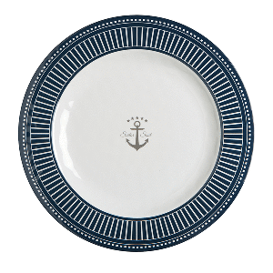 Marine Business Melamine Flat, Round Dinner Plate - SAILOR SOUL - 10" Set of 6