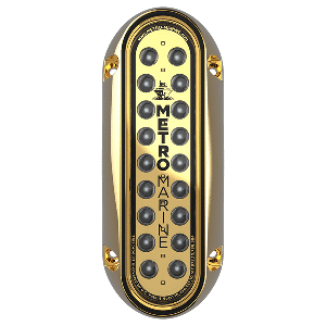 Metro Marine High-Output Elongated Vertical Mount Light w/Intelligent Monochromatic LED's - Aqua, 90° Beam