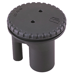 Perko 0543 Vented Fill f/1-1/2" Hose - Straight Neck - Gas - Black