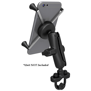 RAM Mount Handlebar Rail Mount w/Zinc Coated U-Bolt Base & Universal X-Grip&reg; Large Phone/Phablet Cradle