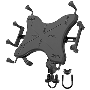 RAM Mount Handlebar Rail Mount w/Zinc Coated U-Bolt Base & Universal X-Grip&reg; Cradle for 10" Large Tablets
