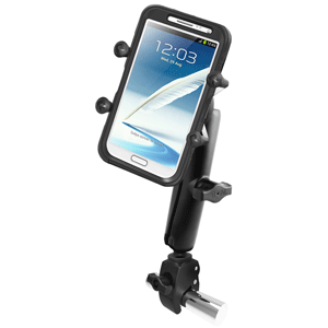 RAM Mount Tough-Claw Base w/Long Double Socket Arm & Universal X-Grip&reg; IV f/Large Phone/Phablet Cradle