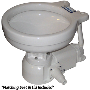 Raritan Sea Era Electric Toilet - Marine Size - Integral Pump - Straight & 90&deg; Discharge - 12v