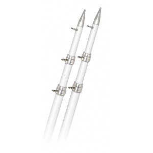 Rupp 18' White Carbon Fiber Telescoping Outrigger Poles 1.5" Diameter (Pair)