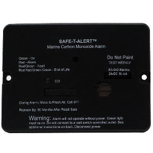 Safe-T-Alert 62 Series Marine Carbon Monoxide Alarm - 24V Flush Mount - Black