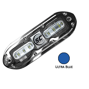 Shadow-Caster SCM-6 LED Underwater Light w/20' Cable - 316 SS Housing - Ultra Blue