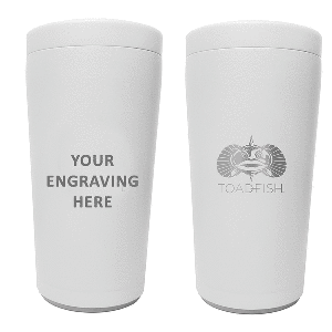 Toadfish Custom Engraved Non-Tipping Can Cooler 2.0 - White (MINIMUM ORDER QUANTITY OF 25)