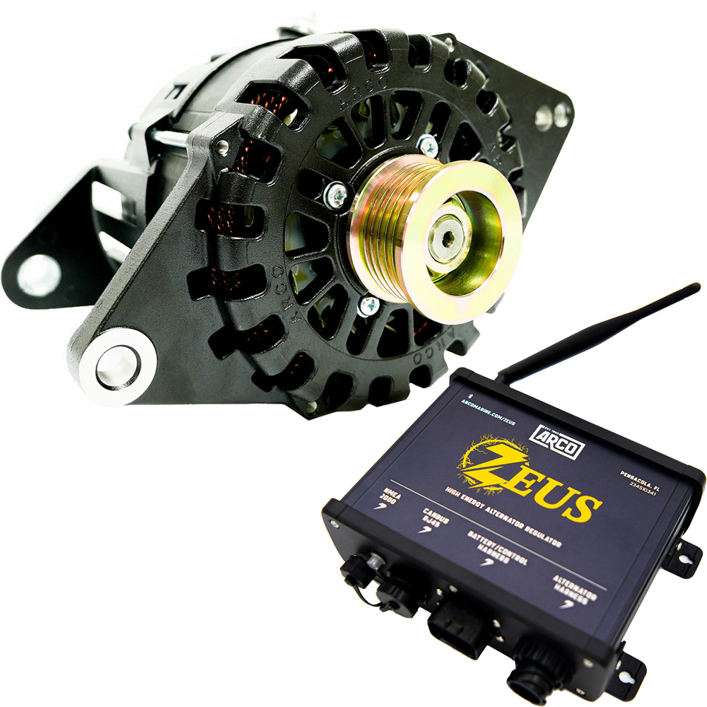 ARCO Zeus A275L J180 4" Alternator w/Isolated Ground, Terminal Block & Zeus High-Energy Alternator Regulator