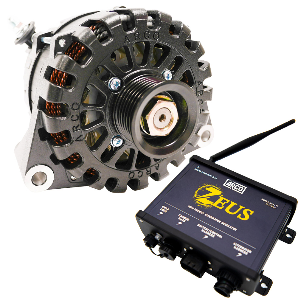 ARCO Zeus A275L N62 Alternator w/Clutch Pulley, Terminal Block & Zeus High-Energy Alternator Regulator