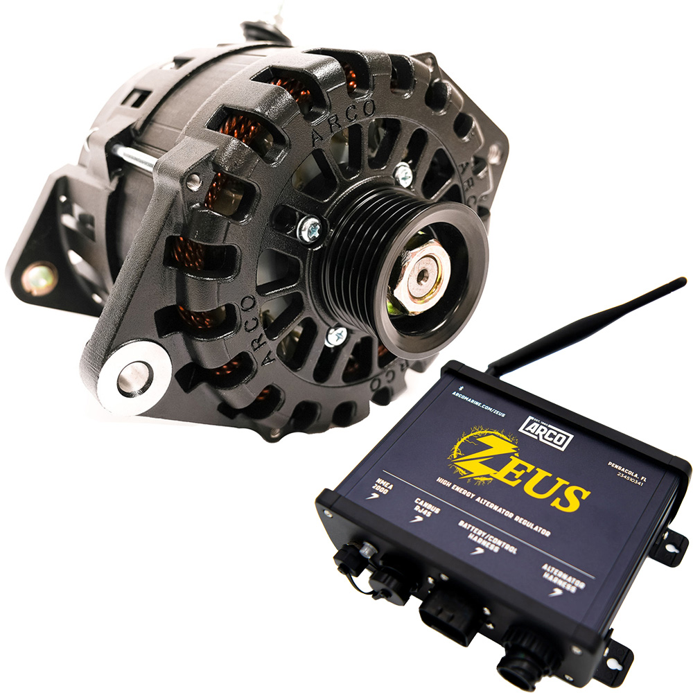 ARCO Zeus 24V 7kW 3.15 Alternator w/Isolated Ground (Common Rail) & Zeus High-Energy Alternator Regulator
