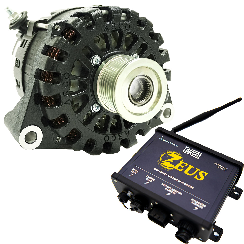 ARCO Zeus 24V 7kW N62 Alternator w/Clutch Pulley & Zeus High-Energy Alternator Regulator