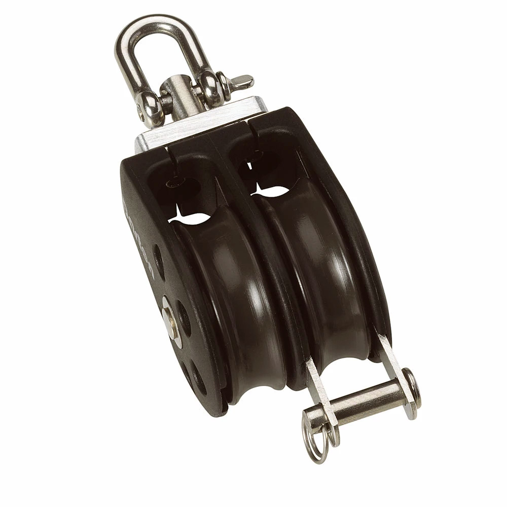 Barton Size 2 35mm Plain Bearing Pulley Block Double Swivel & Becket