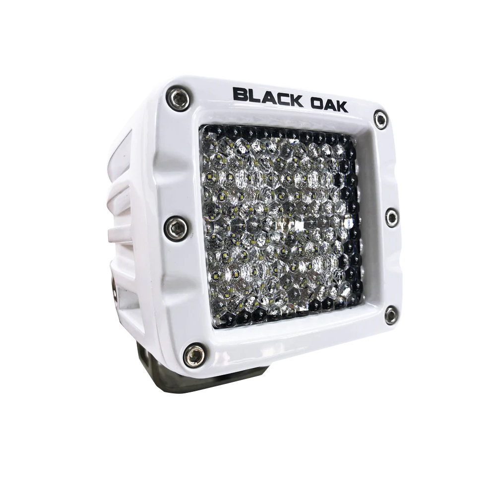 Black Oak 2" Marine LED Pod Light - Diffused Optics - White Housing - Pro Series 3.0