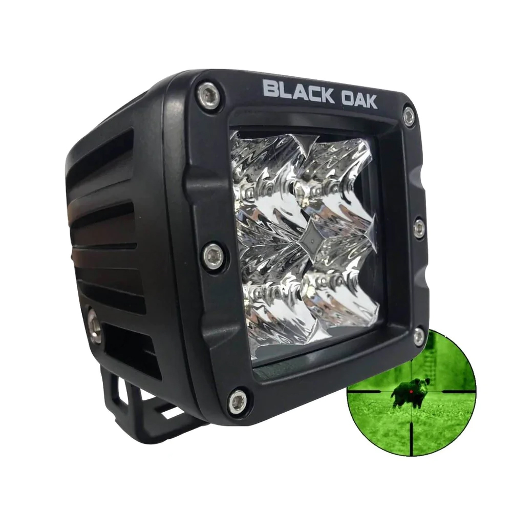 Black Oak Pro Series 3.0 2" 850nm Infrared Pod Light - Flood Optics - Black Housing
