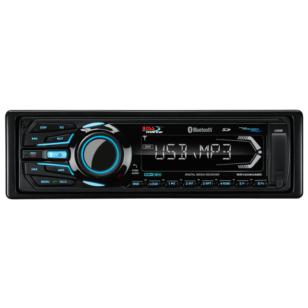Boss Audio MR1308UABK Bluetooth® - Fully Marinized MP3-Compatible Digital Media Receiver w/USB & SD Memory Card Ports & Aux Input