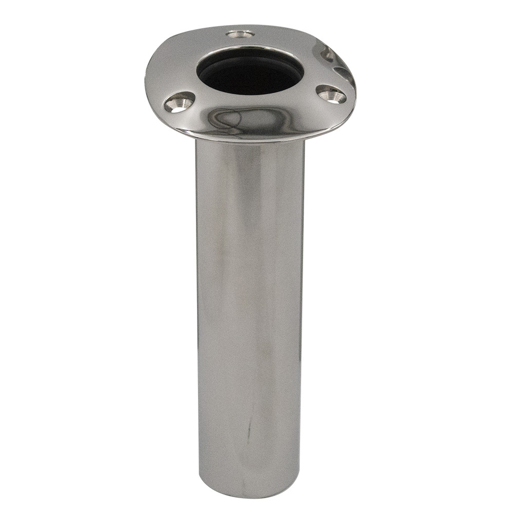 C.E. Smith Flush Mount Rod Holder - 0 Degree - Black Liner w/Drain - No Logo