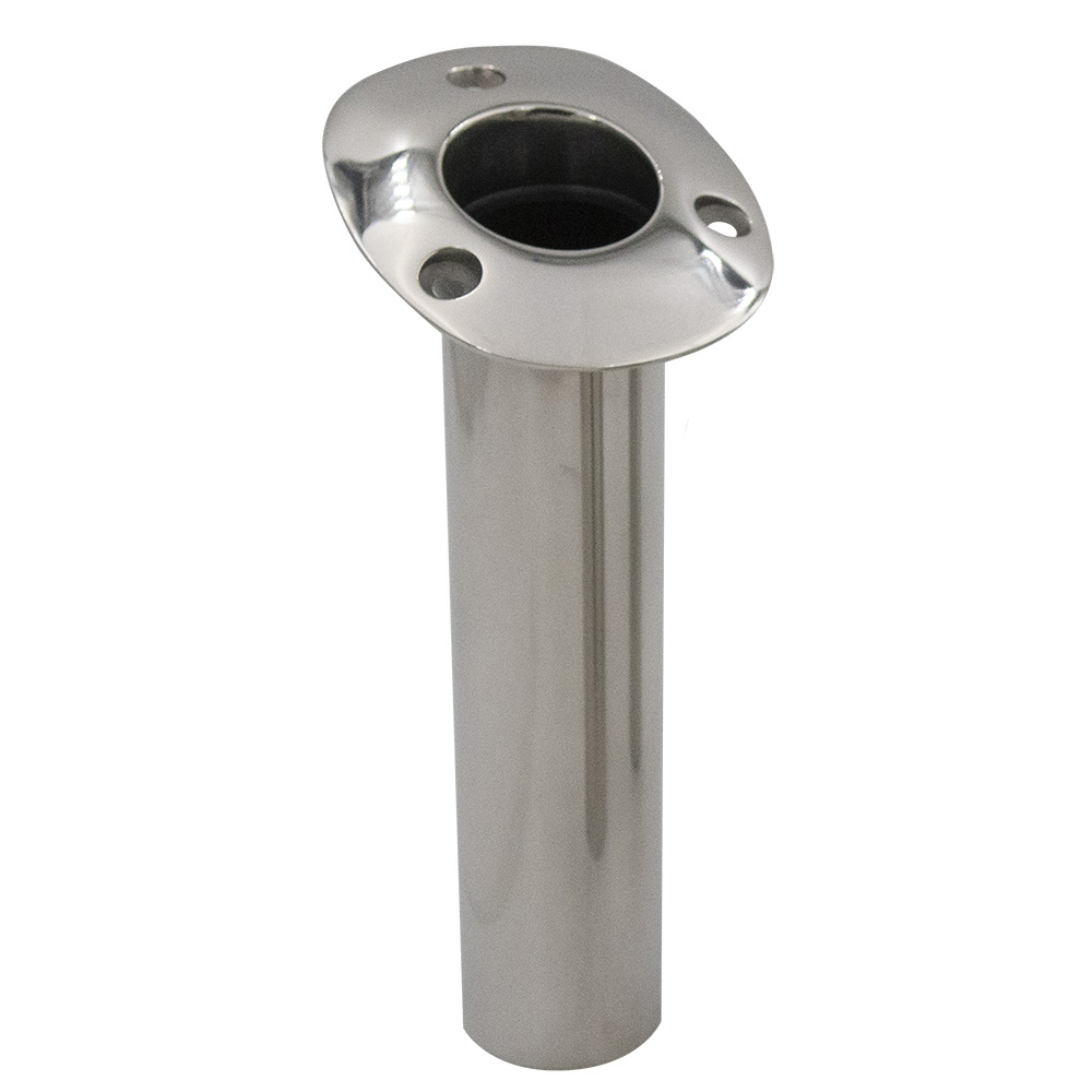 C.E. Smith Flush Mount Rod Holder - 15 Degree w/Drain - Black Liner - No Logo