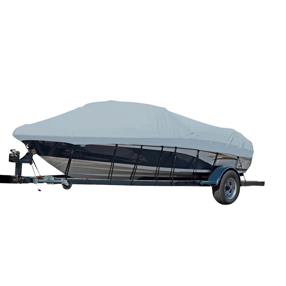 Carver Sun-DURA&reg; Styled-to-Fit Boat Cover f/17.5' Sterndrive V-Hull Runabout Boats (Including Eurostyle) w/Windshield & Hand/Bow Rails - Grey