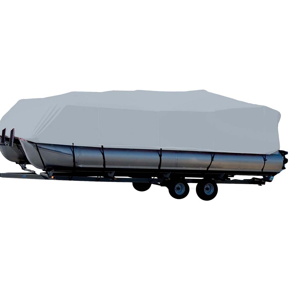Carver Sun-DURA® Styled-to-Fit Boat Cover f/20.5' Pontoons w/Bimini Top & Partial Rails - Grey