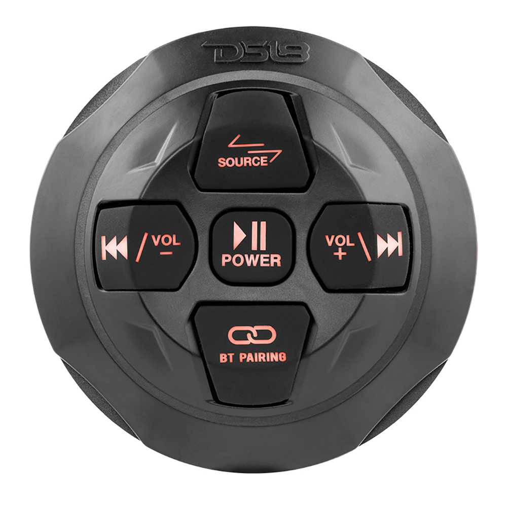 DS18 Marine Waterproof Bluetooth Streaming Audio Receiver Round Controller - f/Android & iPhone