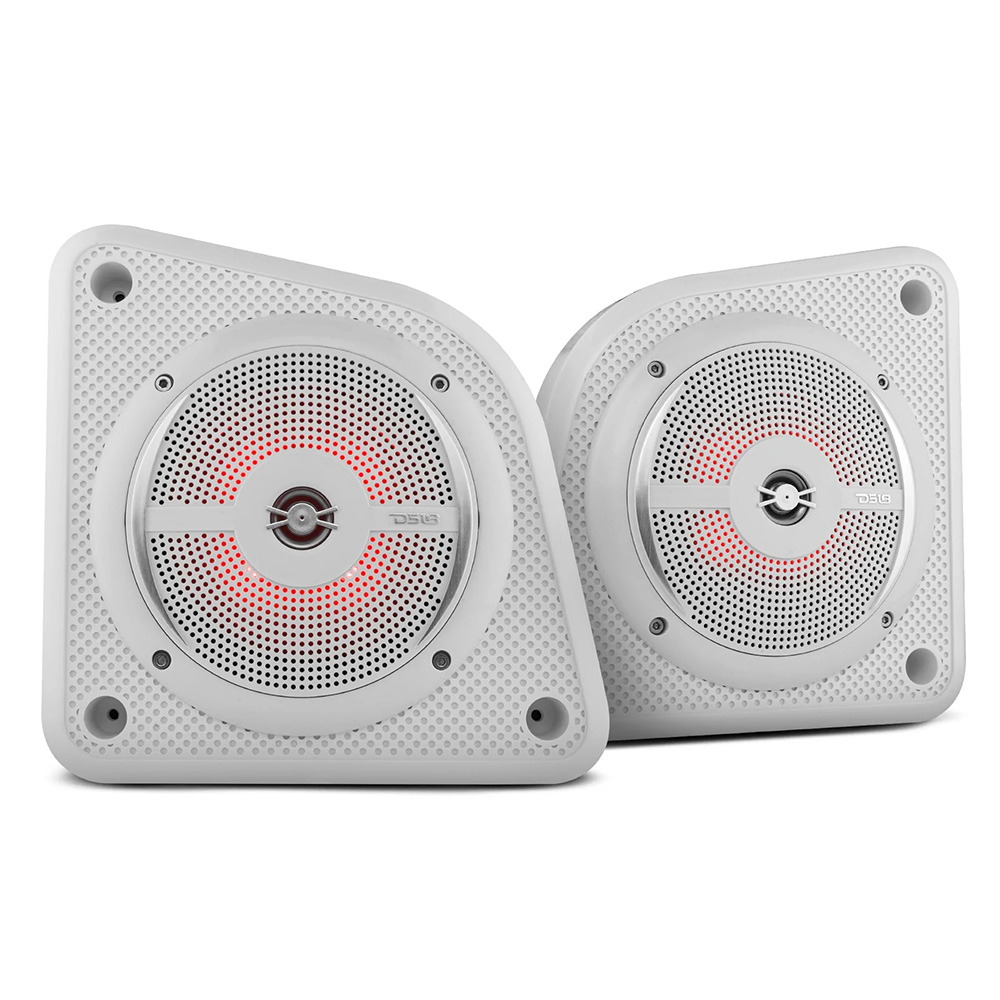 DS18 Universal Shallow Enclosure w/100W Marine Speaker - White